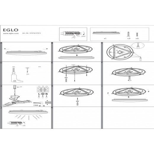 Накладной светильник Eglo Frania 97872