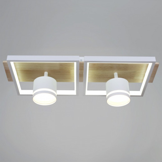 Накладной светильник 19560-0.3-2+2 WH+WOOD