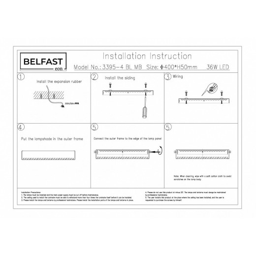 Накладной светильник Belfast Devon 3395-4 BL MB