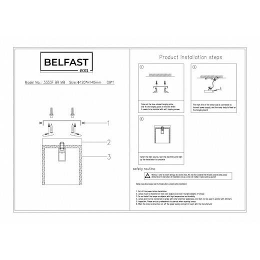 Накладной светильник Belfast Ravenhill 3333F BR MB