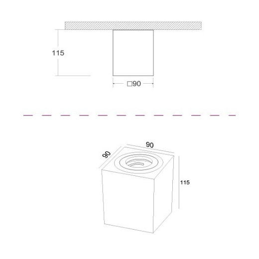Накладной светильник Maytoni Technical Atom C017CL-01B