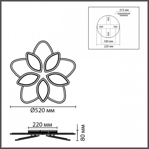 Накладной светильник Lumion LOTUS 8014/75CL