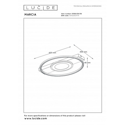 Накладной светильник Lucide MARCIA 53100/30/30