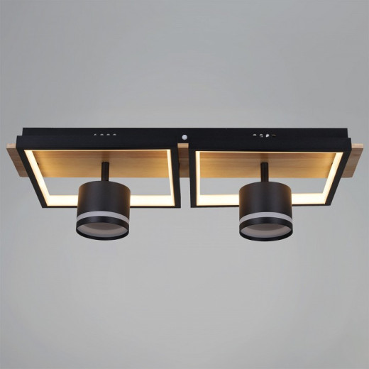 Накладной светильник 19560-0.3-2+2 BK+WOOD