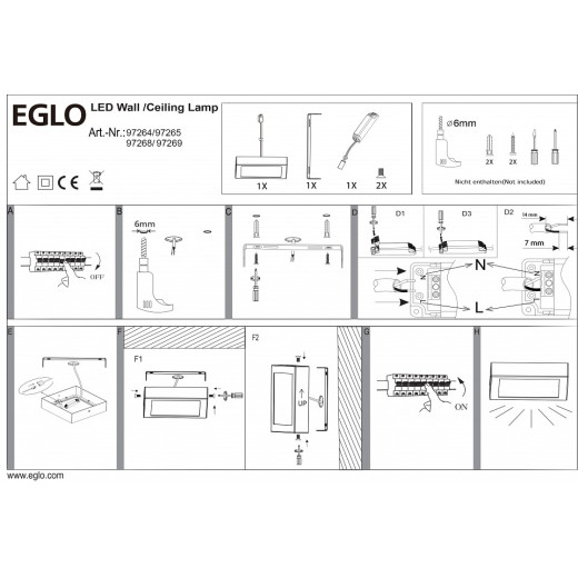 Накладной светильник Eglo Fueva 1 97268