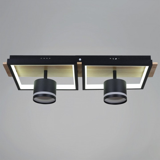 Накладной светильник 19560-0.3-2+2 BK+WOOD