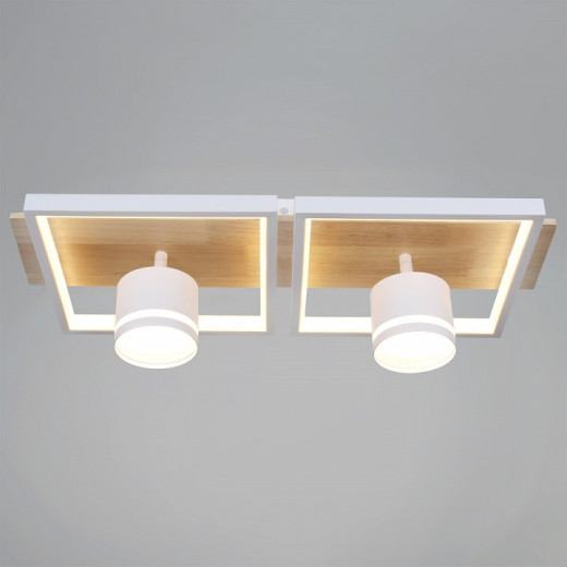 Накладной светильник 19560-0.3-2+2 WH+WOOD