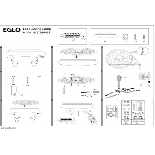 Накладной светильник Eglo Sileras 97577