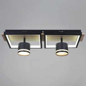 Накладной светильник 19560-0.3-2+2 BK+WOOD