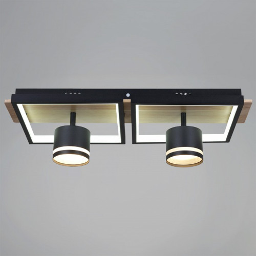 Накладной светильник 19560-0.3-2+2 BK+WOOD