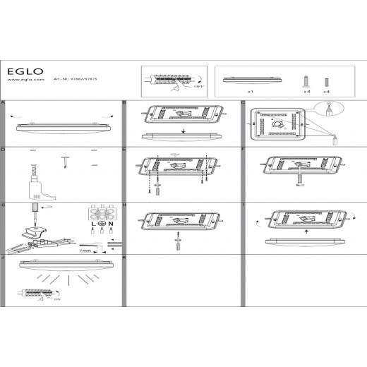 Накладной светильник Eglo Frania 97875