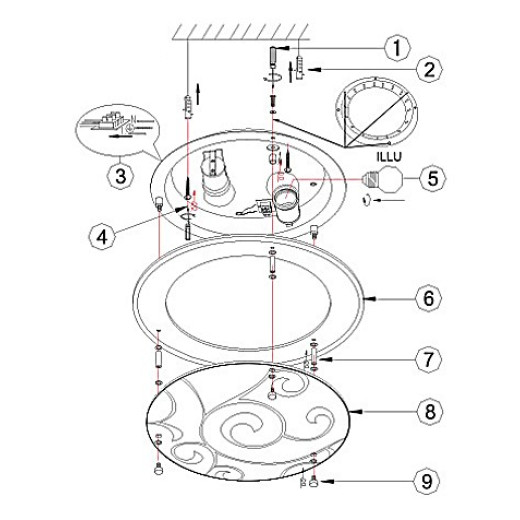 Накладной светильник Globo Kristjana 48060-2
