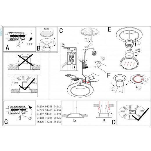 Встраиваемый светильник Eglo Peneto 94407