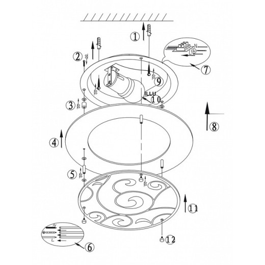 Накладной светильник Globo Kristjana 48060
