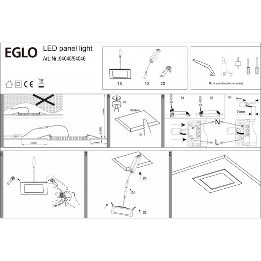 Встраиваемый светильник Eglo Fueva 1 94046