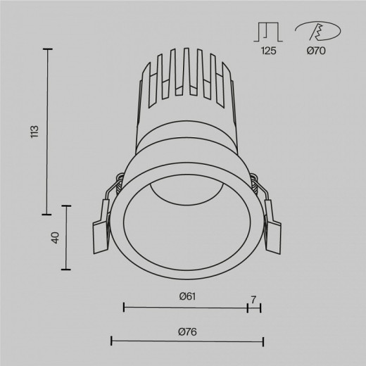 Встраиваемый светильник Maytoni Technical Dip DL118-15W-4K-W
