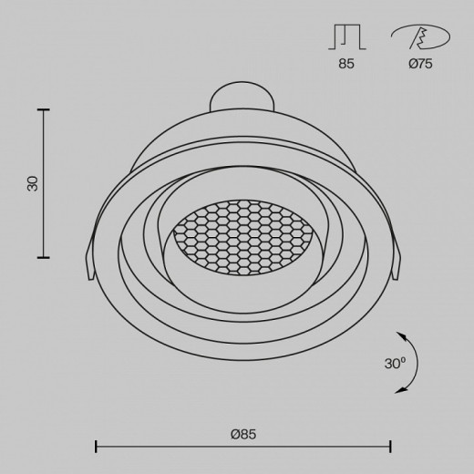 Встраиваемый светильник Maytoni Technical Atom DL113-GU10-01-RD-B