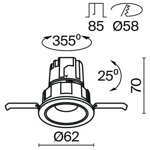 Встраиваемый светильник Maytoni Technical Wise DL057-7W3K-B
