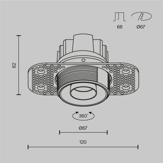 Встраиваемый светильник Maytoni Technical Омут Т DL128-10W3K-TRS-B