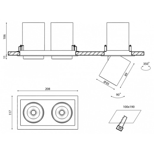 Встраиваемый светильник на штанге DesignLed SPL 00-00002330