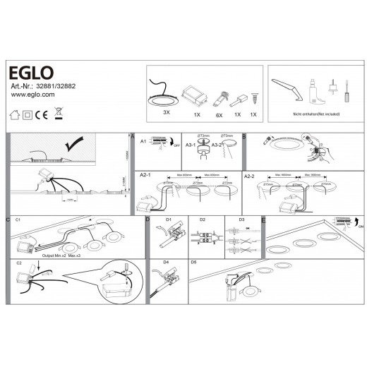 Встраиваемый светильник Eglo Fueva-C 32882