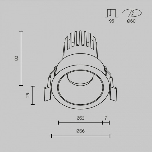 Встраиваемый светильник Maytoni Technical Dip DL123-10W-4K-B