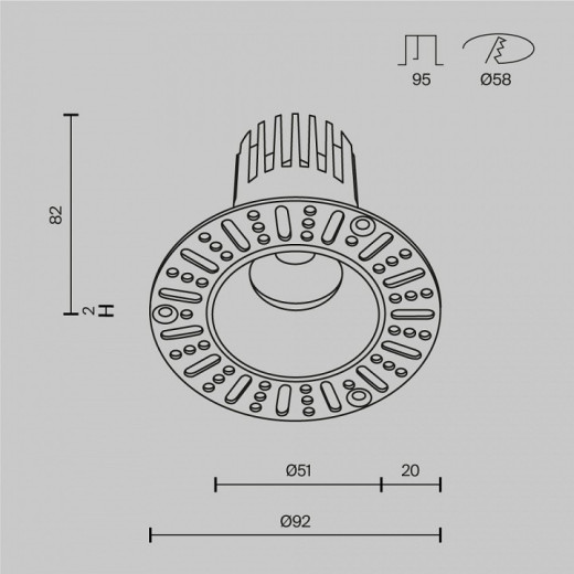 Встраиваемый светильник Maytoni  DL124-10W-3K-TRS-B