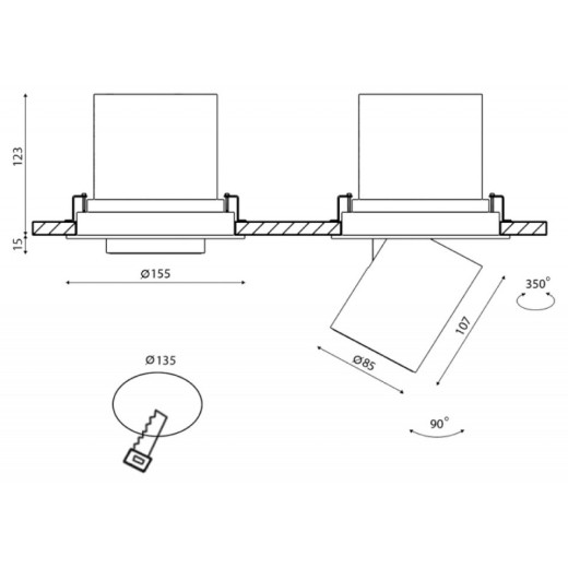Встраиваемый светильник на штанге DesignLed SPL 00-00003436