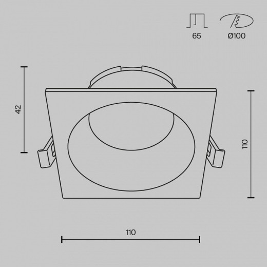Встраиваемый светильник Maytoni Technical Share DL126-GX53-SQ-B