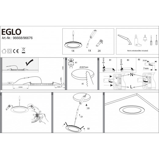 Встраиваемый светильник Eglo Fueva-C 96676