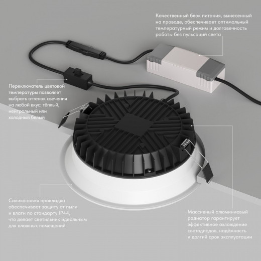 Встраиваемый светильник Denkirs TRIM DK2452-WH