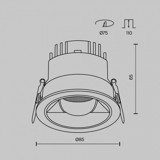 Встраиваемый светильник Maytoni  DL100-12W2.7-3-4K-RD-W