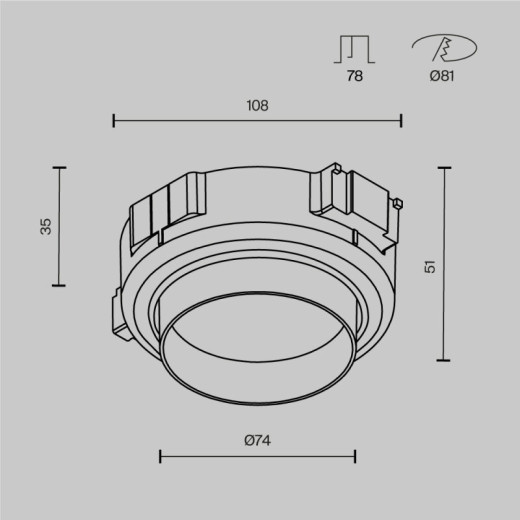 Встраиваемый светильник Maytoni Technical  DL144-GX53-B