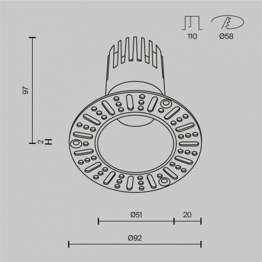 Встраиваемый светильник Maytoni Technical Dip DL120-10W-2.7K-TRS-B