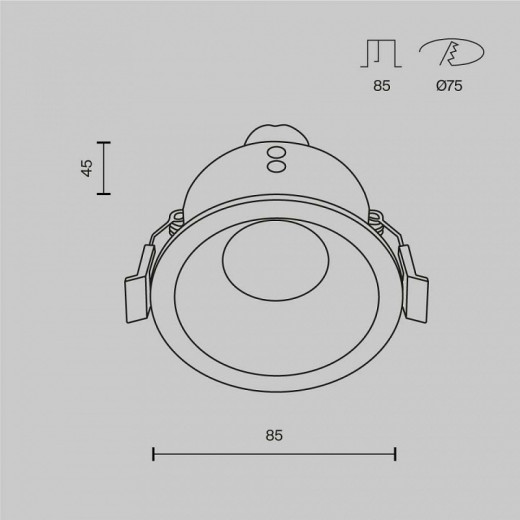 Встраиваемый светильник Maytoni Technical Zoom DL032-2-01W-1(N)