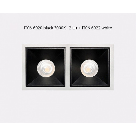 Встраиваемый светильник Italline IT06-6020 IT06-6020 black 3000K - 2 шт. + IT06-6022 black
