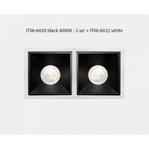 Встраиваемый светильник Italline IT06-6020 IT06-6020 black 4000K - 2 шт. + IT06-6022 black