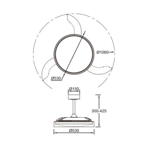 Светильник с вентилятором Mantra GLASS FAN 9525