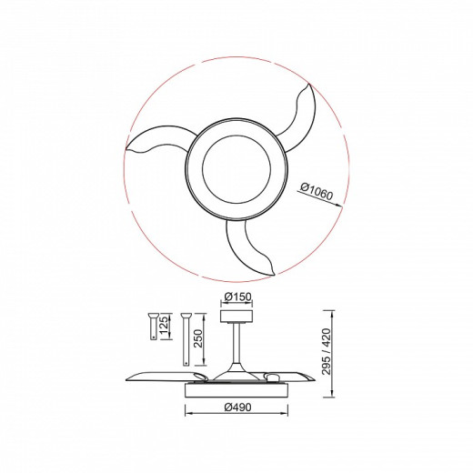 Светильник с вентилятором Mantra NISEKO FAN 9063