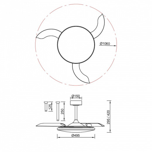 Светильник с вентилятором Mantra SLIM FAN 9007