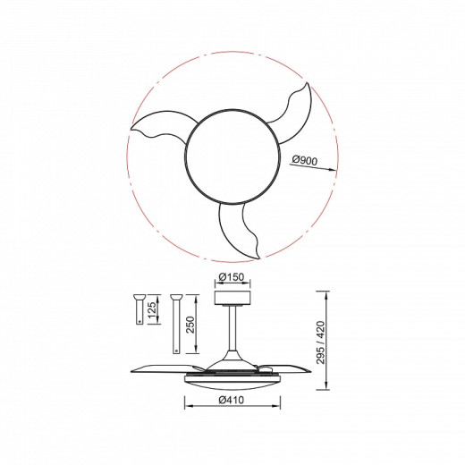 Светильник с вентилятором Mantra SLIM FAN 9056