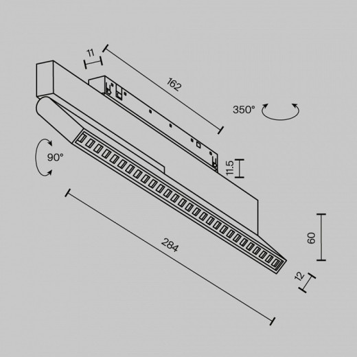 Накладной светильник Maytoni Technical Points Rot TR242-2-12W4K-B