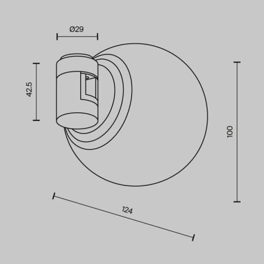 Накладной светильник Maytoni Technical Луна TR229-1-5W4K-PT