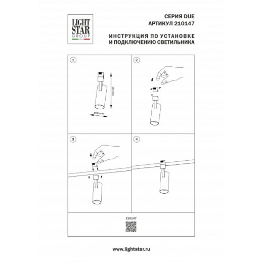 Светильник на штанге Lightstar Due Hermes 210147