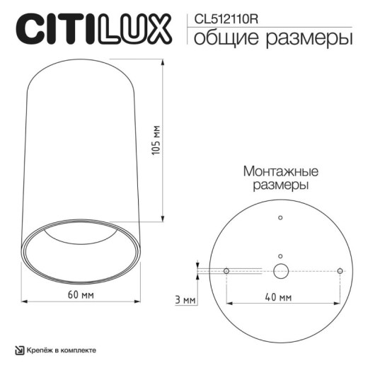 Накладной светильник Citilux AXEL CL512110R