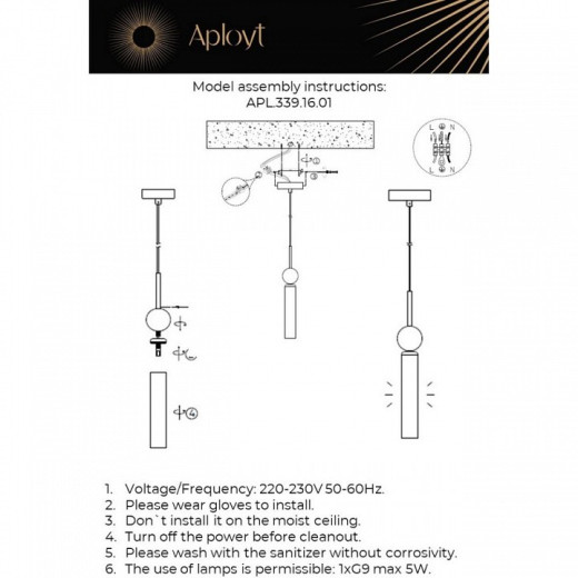 Подвесной светильник Aployt Gienia APL.339.16.01