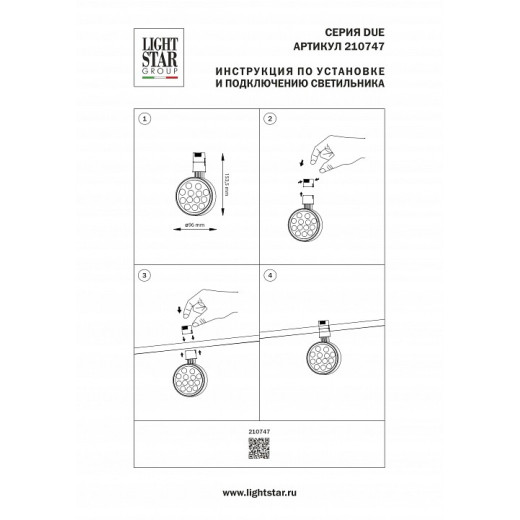 Светильник на штанге Lightstar Due Hermes 210747