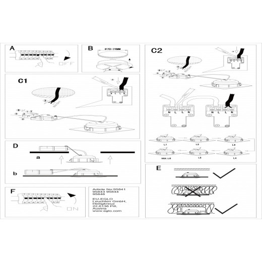 Набор встраиваемых светильников Eglo Pineda 95846