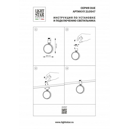 Светильник на штанге Lightstar Due Hermes 210547