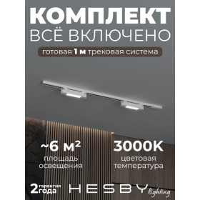 Комплект трековый Hesby Lighting №1 однофазная накладная Skylite HSBL_kompl_S001_NI1W3K